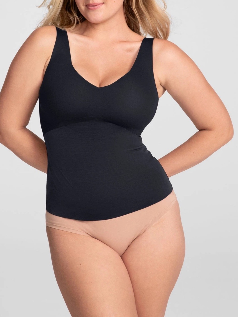 Honeylove LiftWear Tank black Shapewear Tank Top Size Large Adjustable Straps